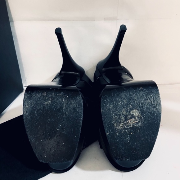 Saint Laurent TRIBUTE 105 Black Platform Sandal - Picture 8 of 9